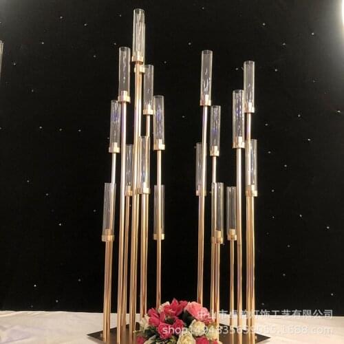 10PCS Metal Candlesticks 8 head gold