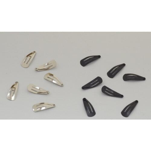 100PCS 2.0cm Silver mini Metal Snap Clips for baby kids Tear drop hair clips small hairpins DIY Pet hair accessories