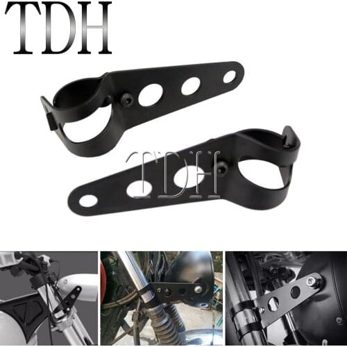 2pcs Universal Motorcycle Headlight Mount Bracket For Harley Honda Kawasaki Suzuki Triumph Bobber Cafe Racer 28-35mm Fork Tubes