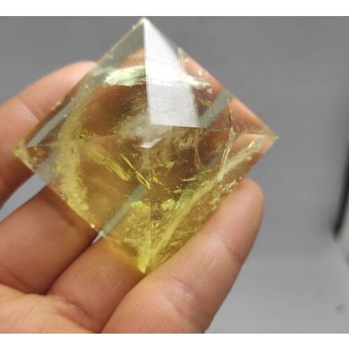 35mm Natural Citrine Pyramid yellow Quartz crystal fashion Energy Healing Feng Shui Egypt Egyptian stone Ornament