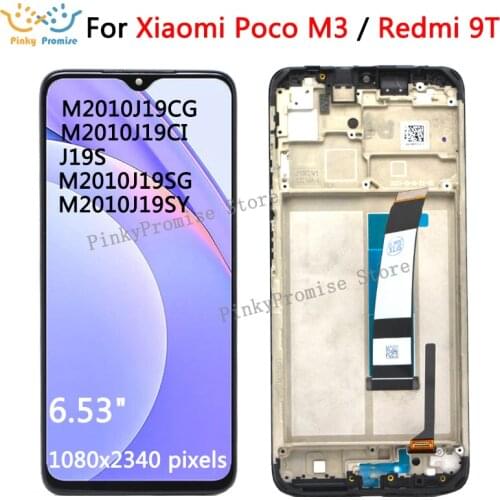 6.53" Original For Xiaomi Poco M3 LCD Screen Display+Touch Panel Digitizer Frame For Pocophone M3 M2010J19CG