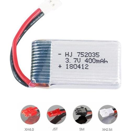 3.7V 400mah 752035 Lipo Battery For SYMA X15 X5A-1 X15C X15W H31 X4 H107 KY101 E33C E33 U816A V252 H6C RC Drone spare parts