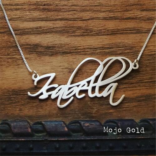 Gold Box Chain Choker Nameplate Handwriting Style Personalized Cursive Name Necklace Women Custom Bijoux Femme Birthday Gift