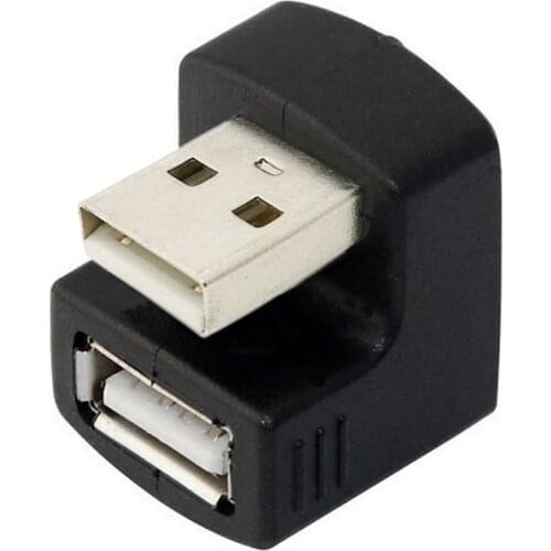 Black Down Angled USB 2.0 Adapter A Male to Female Extension 90 180 360 Degree