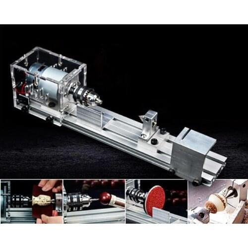 Mill Mini Lathe Machine DIY Woodworking Buddha Grinding Polishing Beads Wood Milling Cutters Drill Rotary Tool CNC Vise DC12-24V