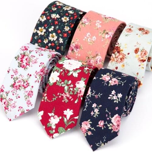Necktie Fashion Cotton Flower Ties Classical Colorful Floral Stitching Lovely Neck Ties Mens Skinny Designer Handmade Gift Tie