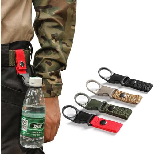 Carabiner Water Bottle Buckle Holder Outdoor Tactical Military Nylon Webbing Buckle Hook Camping Hiking Vase Clip Hang Clasp