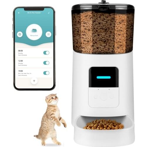 6L WiFi Smart Automatic Pet Feeder APP Control Timer Feeding Cat Dog Food Dispenser With Food Supplies Monitor Feeder 110V 220V