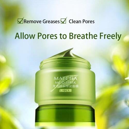 Matcha Mud Mask Moisturizing Oil-Control Facial Mask Cream Anti-Aging Anti Wrinkle Essence Face Cream Pore Cleanser Mud