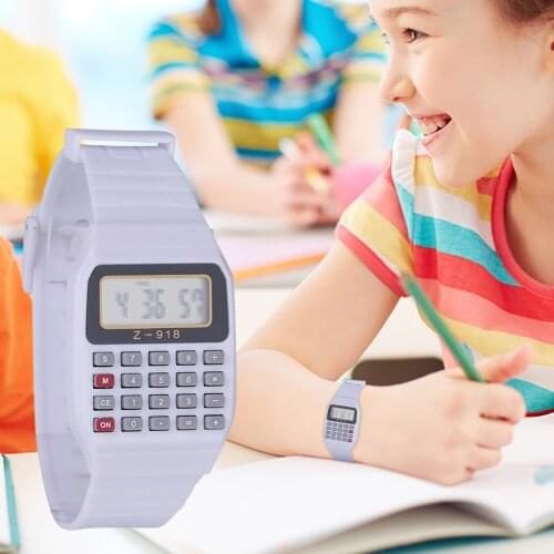 Multi-purpose Childrens Watches Fashion Date Time Led Display Electronic Wrist Watch Silicone Strap Calculator Kids Watches