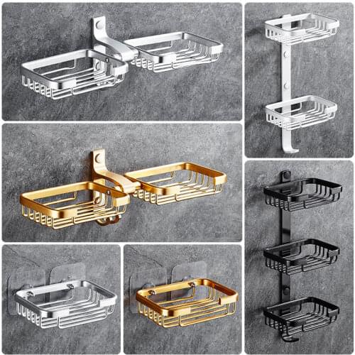 Soap Dish For Bathroom Soap Holder Bathroom Accessories Punch-Free Soap Holder Space Aluminum Suction Cup Soap Dish Material