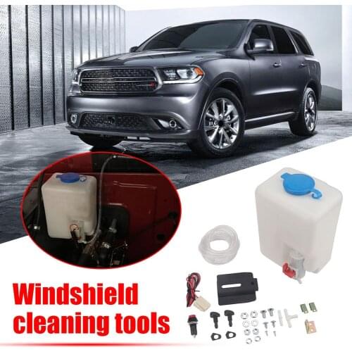 Car Styling Washer Tank Pump Bottle Kit Universal 12V 1.8L Windshield Wiper Systems Reservoir