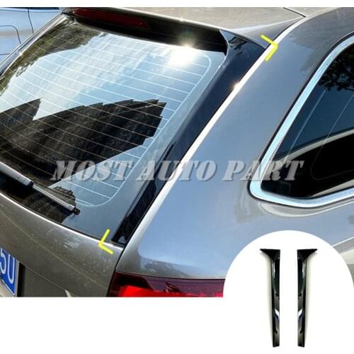 Black Rear Window Spoiler Side Wing Trim Cover For Skoda Octavia Combi 2014-2019 2pcs Car Decoration Car Accesories Interior