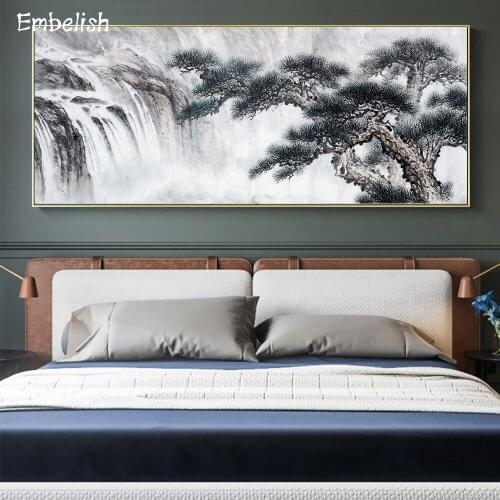 1 Pieces Chinese Style Trees Landscape Wall Posters For Living Room Modern Home Decor Pictures HD Print Canvas Oil Paintings