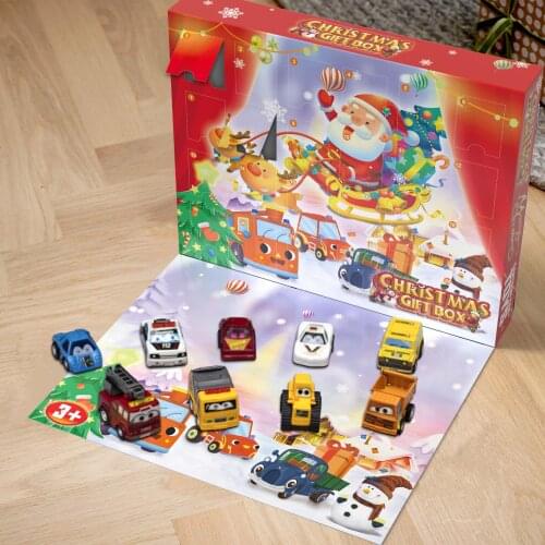 New Christmas Countdown Calendar Toys 24 Days Coming Blind Box Surprise Demolition Music Toy Set Return Inertia Car Holiday Gift