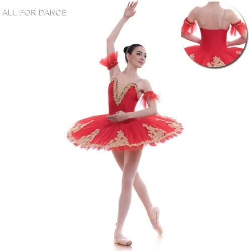 Red Spandex Bodice Pre-professional Ballet Tutu Women & Girl Dance Costume Ballet Tutu Stage Performance Ballet tutu
