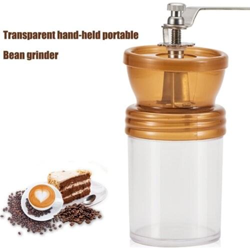Transparent Hand Grinder Adjustable Ceramic Core 304 Stainless Steel Washable Hand Coffee Machine Kitchen Appliance