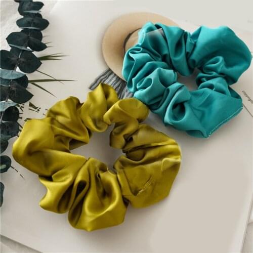 Bright color hair scrunchies New arrival women lovely satin Hair bands girls hair Tie Accessories Ponytail Holder Hairband Hot