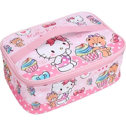 Sanrio Hello Kitty Handbag Cartoon Student Lunch Box Bag Melody Lunch Box Insulation Bag Large Capacity Storage Bag