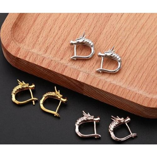 Punk Animal Dragon Viking Stud Earrings Gold Silver Color Korean Men Women Studs Earring For Male Female Party Jewelry Gift