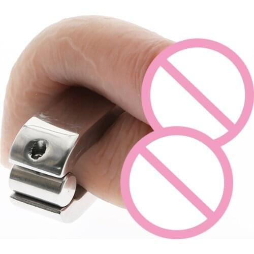 Stainless Steel Ball Stretcher Scrotal Bondage Scrotum Pendant Testicle Lock Penis Restraint Cock Ring Sex BDsm ToyS For Men