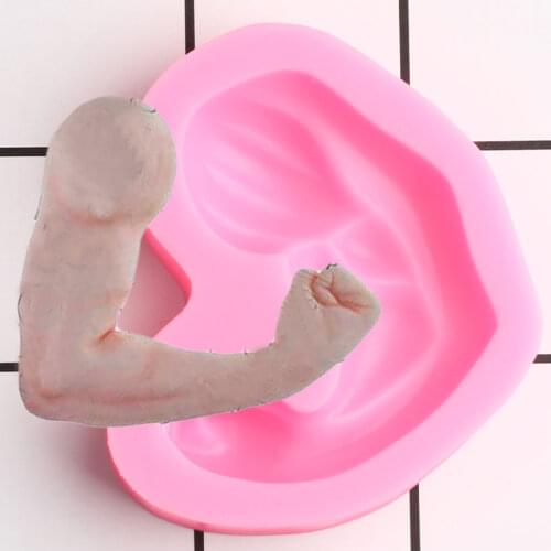 Strong Arm Muscle Silicone Mold Cupcake Topper Fondant Cake Decorating Tools Chocolate Gumpaste Moulds Candy Resin Clay Molds