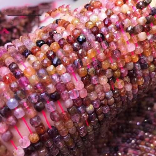 Spinel square faceted multicolor 4.5-5mm for DIY jewelry making FPPJ wholesale loose beads nature 36cm