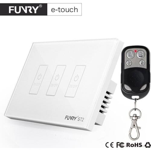 US Standard 3Gang Remote Control Switch Luxury Wall Glass Panel Switch Led Touch Switch Surface Waterproof 110-240V