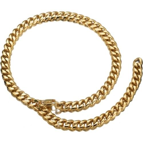 13-19MM Xxxtentacion Heavy Cool Choker Collar Tail Rapper Miami Cuban Link Chain Stainless Steel Gold Necklace Mens Jewelry New