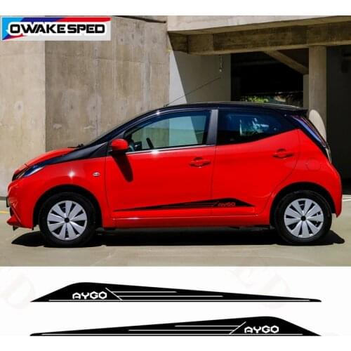 Car Performance Door Side Skirt Stickers For Toyota-AYGO 2014-2018 Personality Styling Sports Stripes Vinyl Decals