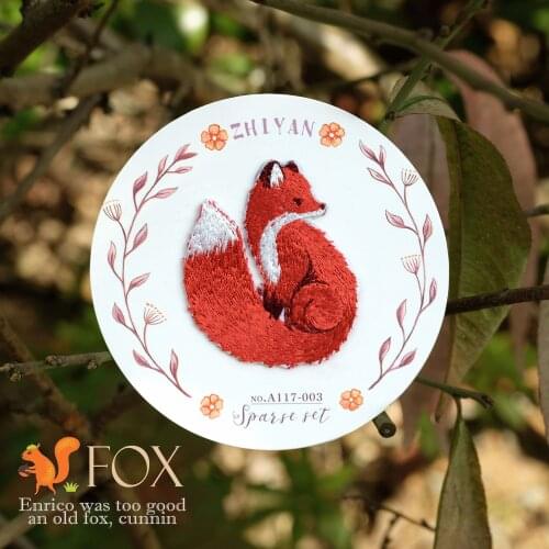 Embroidered Cute Fox Patch Clothes Bags DIY Applique Embroidery Parches Iron On Clothes Fox Sticker Badge Bag for Kids Girls