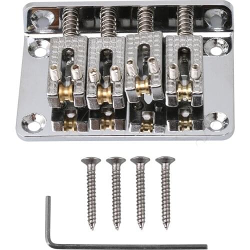 Yibuy Silver Bridge Fixed Tailpiece For 4 String Cigar Box Guitar