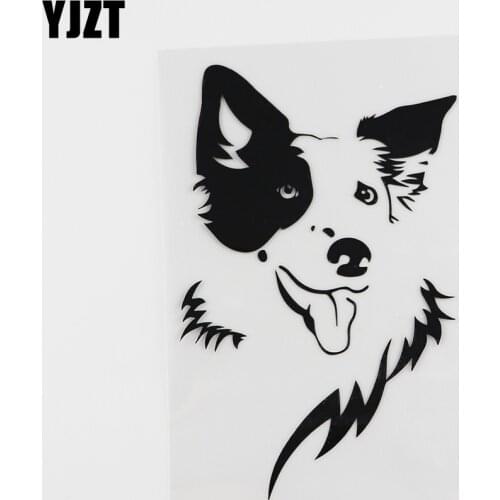 YJZT 9.7CMX14.7CM Fashion Dogs Pets Animals Zoo Vinyl Waterproof Car Sticker Black/Silver 8A-0010