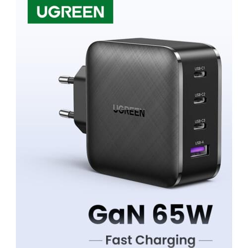 UGREEN PD65W GaN Charger for Tablet Quick 3.0 4.0 SCP Charger for Huawei USB C Charge for Xiaomi Notebook Power Adapter Charger