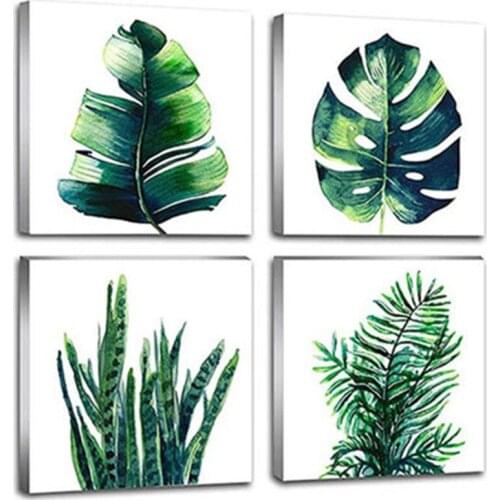 Green Banana Leaves Sansevieria trifasciata Prain Turtle Leaf Plants Poster Sofa Background Wall Art Hanging Painting Home Decor