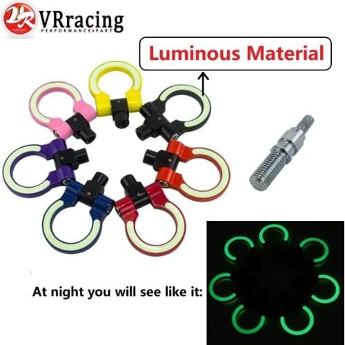 IRON TOW TOWING HOOK JDM RACE UNIVERSAL TOW HOOK With Aluminum Screw FOR JAPAN MODELS CAR Luminous material VR-THBJ61
