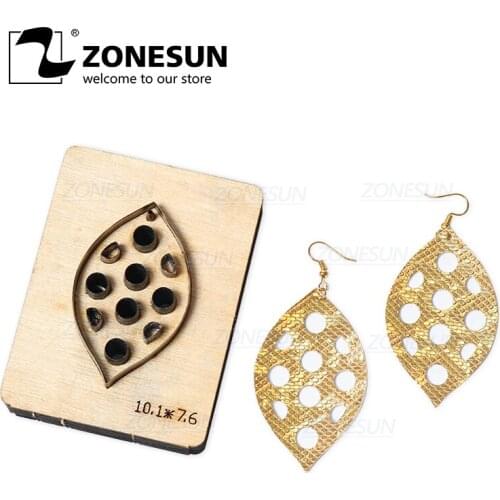 ZONESUN H1 DIY Custom Cutter Leather Earring Cutting Die Leather Cut Out Earring For Steel Rule Die Cutting Machine Press Tools