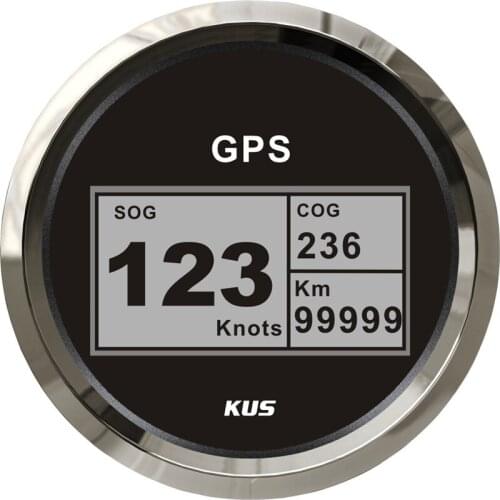 1pc High Quality Boat Auto Motor Home Universal CCSB 85mm Digital GPS Speedometer 12V/24V Cog Sog with Mating Antenna Black
