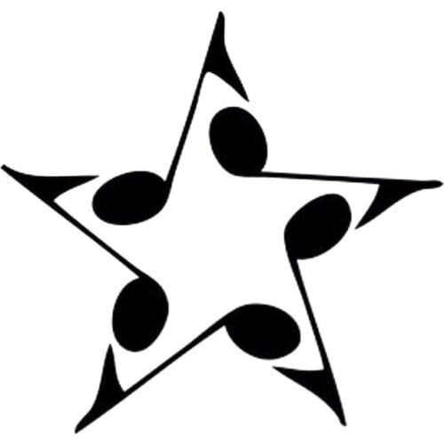 10.3cm*10cm MUSIC KEYS STAR Beautiful Vinyl Decals Car Stickers Black/Silver S6-3615