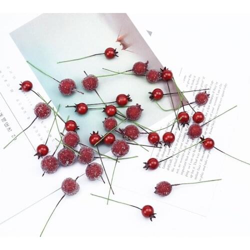 10pcs christmas decoration PE Cherry fruit home wedding bridal accessories clearance decorative flowers wreath artificial plants
