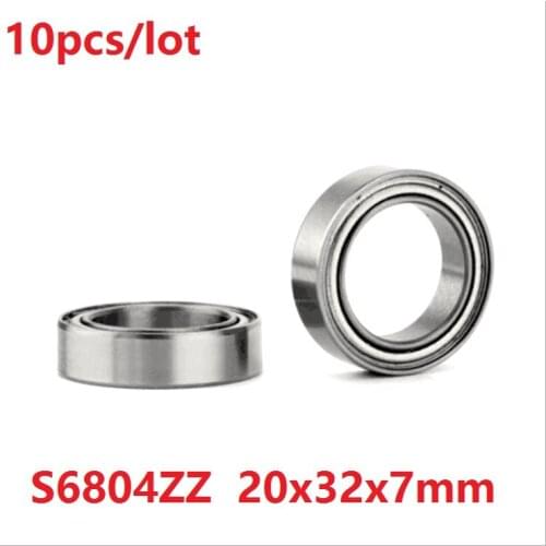 10pcs/lot S6804ZZ S6804 ZZ Stainless Steel bearing 20*32*7 mm Stainless Steel Deep Groove Ball Bearing 20x32x7