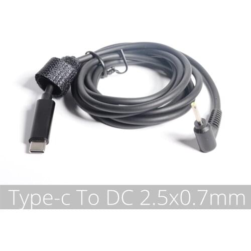 2.5x0.7mm) USB Type C PD Laptop Charging Cable Cord Dc Power Adapter Converter DC 2.5*0.7mm Male 90 Degrees Right Angled
