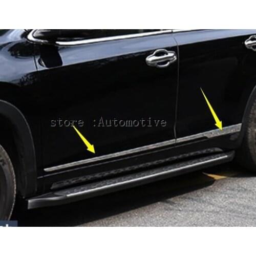 4 pcs 2014 2015 2016 for TOYOTA HIGHLANDER KLUGER CHROME DOOR SIDE LINE GARNISH BODY MOLDING TRIM COVER PROTECTOR Accessories