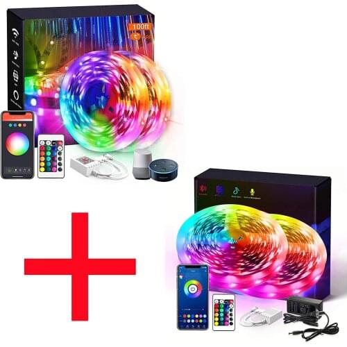 50ft Bluetooth Led Strip Lights and Smart WiFi 100ft Color Changing Led Lights Bundle