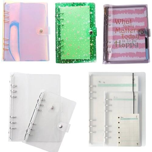 6-Ring Transparent A6 A5 A7 Planner Binder Spiral Personal Bullet Journal Clear Shell