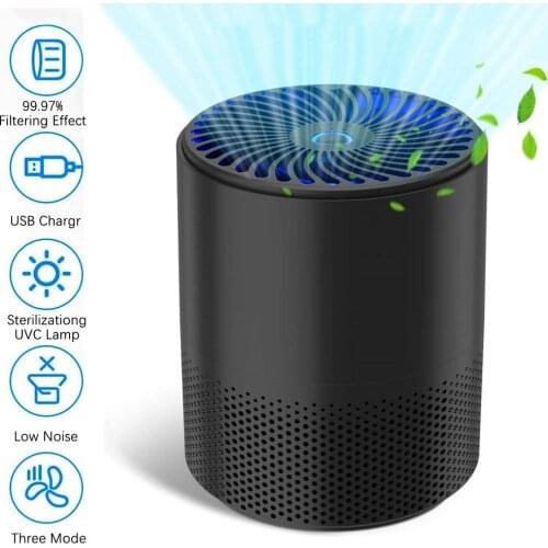 Negative Ion Car Air Purifier HEPA Filter USB Air Cleaner Portable Mini Air Purifier Ionizer Home Interior Freshener Deodorant
