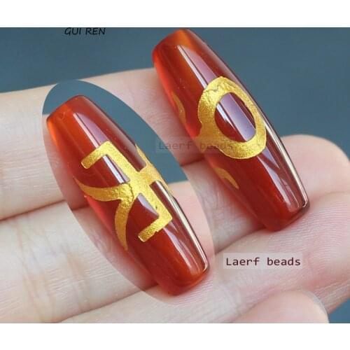 1pcs ,30mm Red Gold Ancient Tibet Dzi agates Beads ,Many pattern can pick