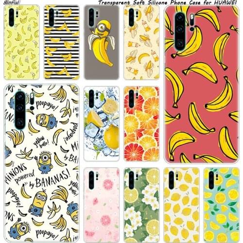Hot Fruit lemon banana Soft Silicone Phone Case for Huawei P30 P20 Pro P10 P9 P8 Lite 2017 P Smart Z Plus 2019 NOVA 3 3i Fashion