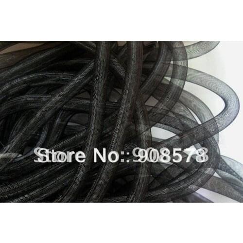 Black 16mm Tubular Crin - Large - diameter used to make cyberlox hair extensions 60yard