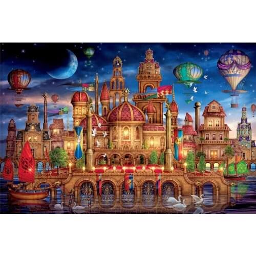 Night castle The wooden puzzle 1000 pieces ersion jigsaw puzzle white card adult childrens educational toys